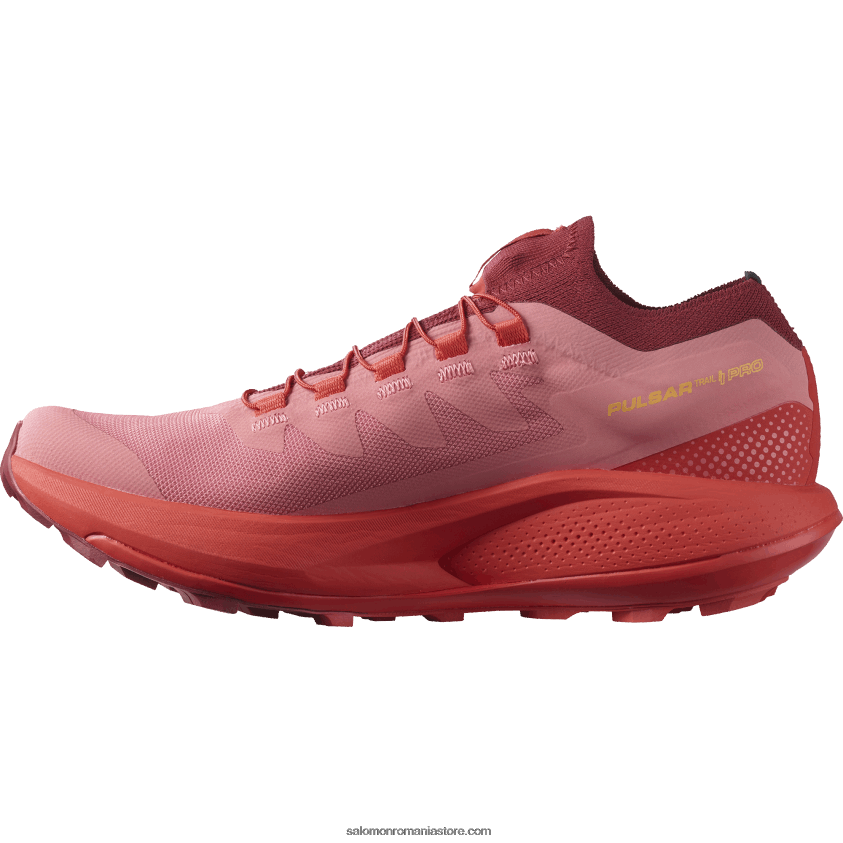 Salomon trandafir de ceai/roșu ciclist/portocaliu aprins pantofi de trail de damă - pulsar trail pro 6D8X2J1533