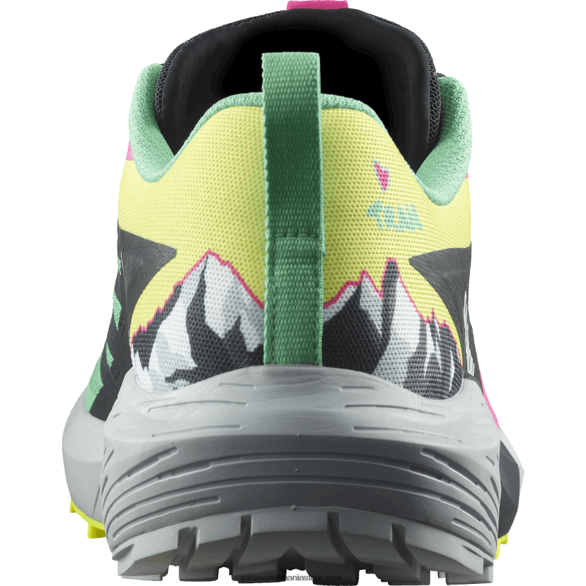 Salomon verde biscay/fantomă/roz glo pantofi de trail de damă - sense ride 5 martina ltd 6D8X2J1502