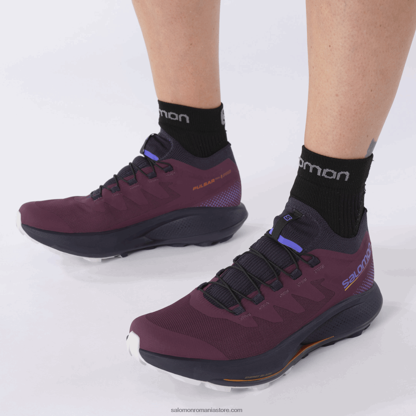 Salomon vin de struguri/cer de noapte/stâncă lunară pantofi de trail de damă - pulsar trail pro 6D8X2J1532