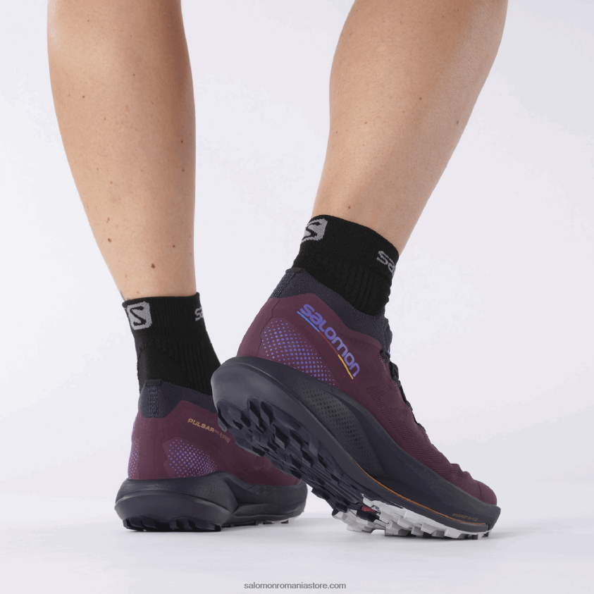 Salomon vin de struguri/cer de noapte/stâncă lunară pantofi de trail de damă - pulsar trail pro 6D8X2J1532