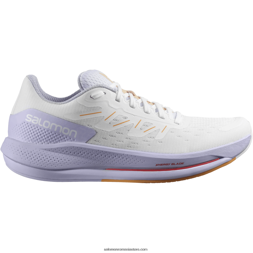 Salomon alb/violet erica/portocaliu aprins pantofi de alergare dama - spectur 6D8X2J747