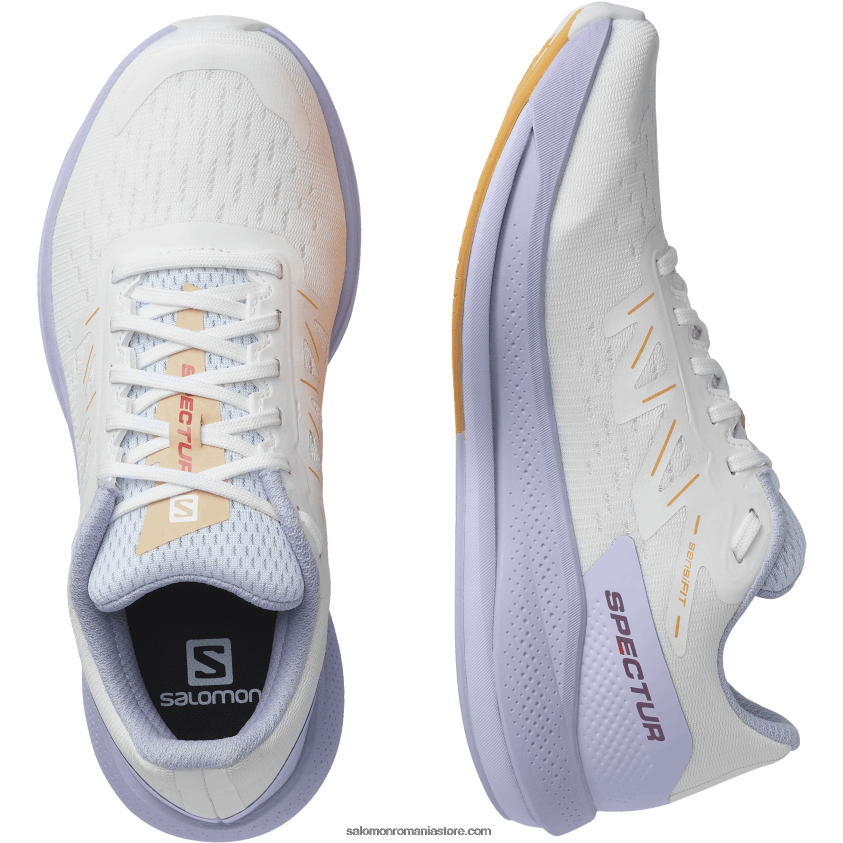 Salomon alb/violet erica/portocaliu aprins pantofi de alergare dama - spectur 6D8X2J747