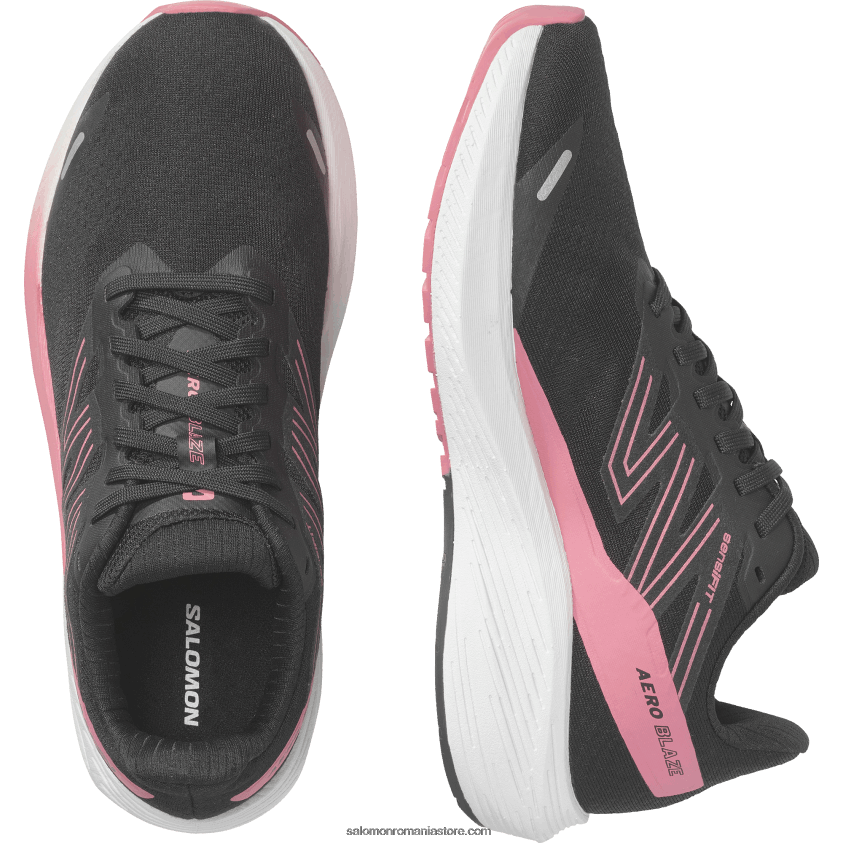 Salomon negru/alb/trandafir de ceai pantofi de alergare damă - aero blaze 6D8X2J741