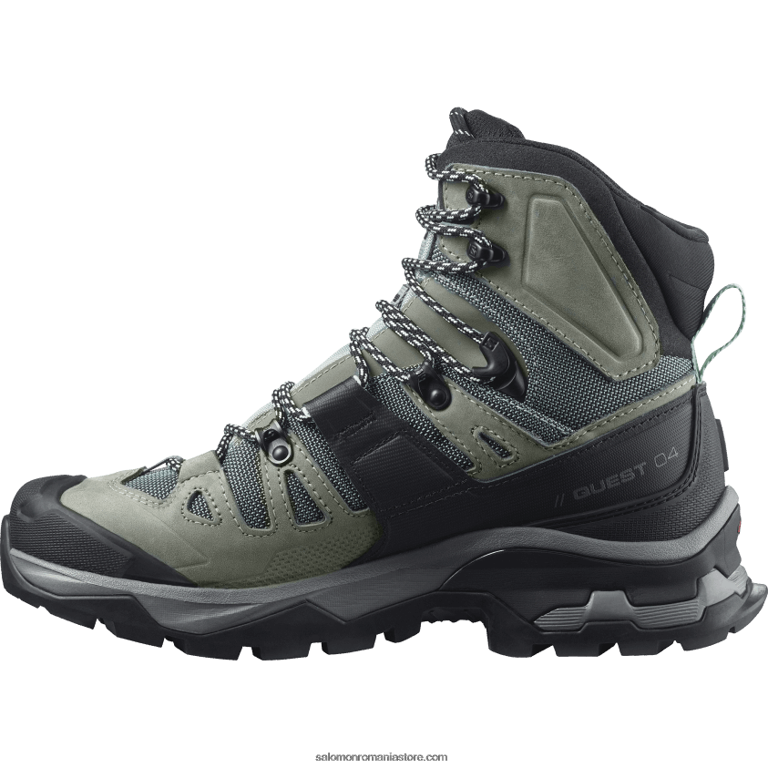 Salomon ardezie/trooper/opal blue ghete de drumeție din piele de damă - quest 4 gore-tex 6D8X2J1129