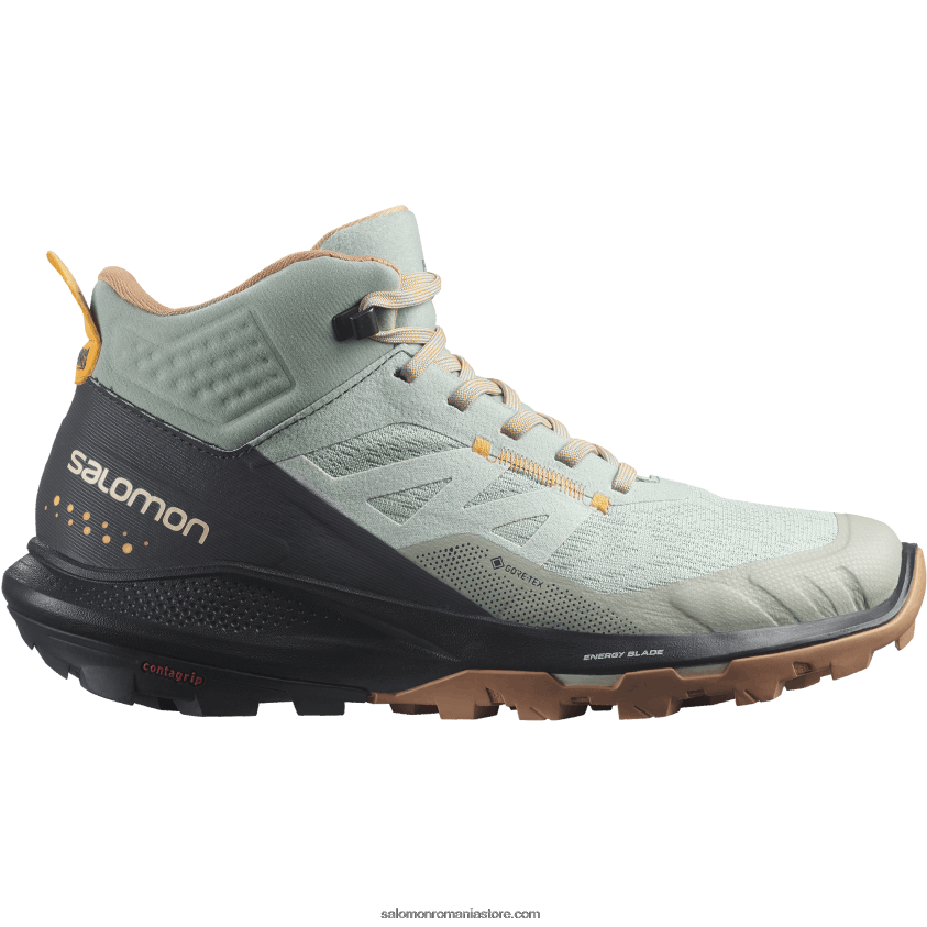 Salomon fier forjat/abanos/portocaliu aprins cizme de drumetie dama - outpulse mid gore-tex 6D8X2J1115