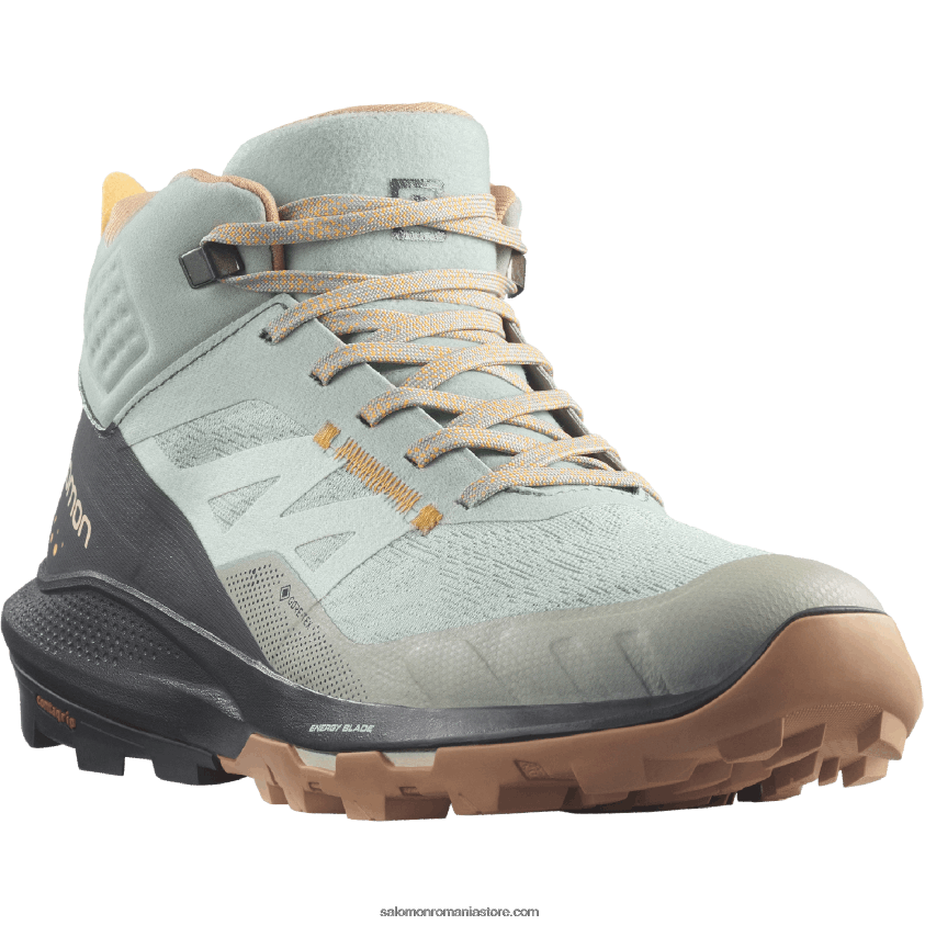 Salomon fier forjat/abanos/portocaliu aprins cizme de drumetie dama - outpulse mid gore-tex 6D8X2J1115