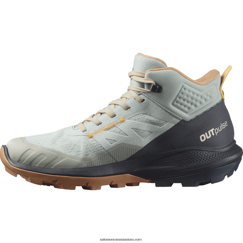 Salomon fier forjat/abanos/portocaliu aprins cizme de drumetie dama - outpulse mid gore-tex 6D8X2J1115
