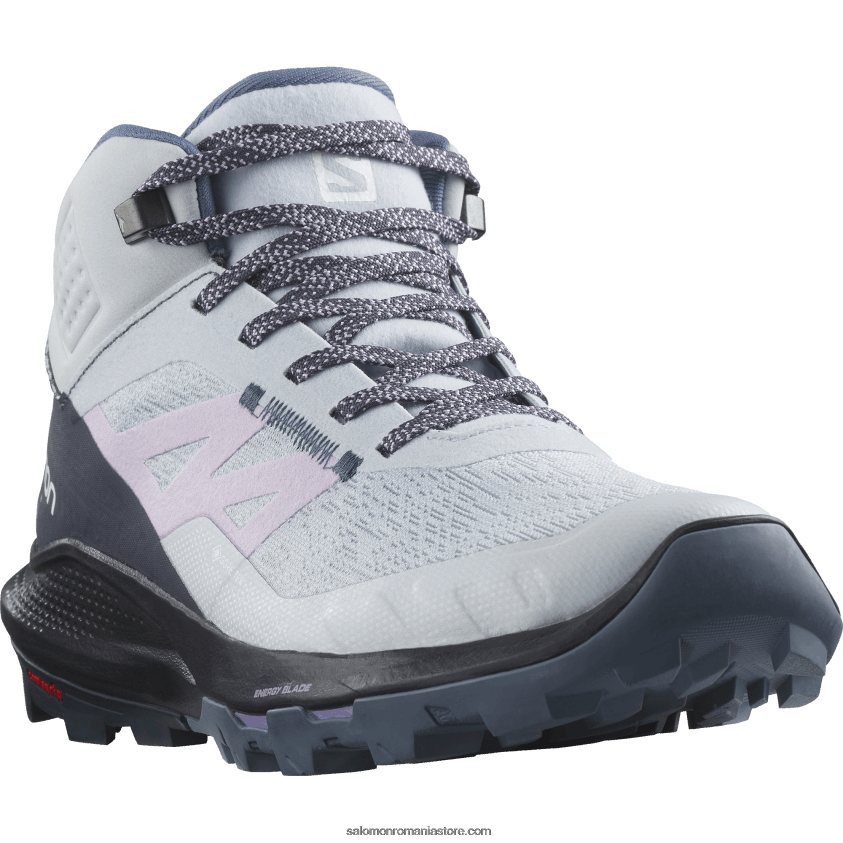 Salomon gheață arctică/cerneală de India/înflorire de orhidee cizme de drumetie dama - outpulse mid gore-tex 6D8X2J1114