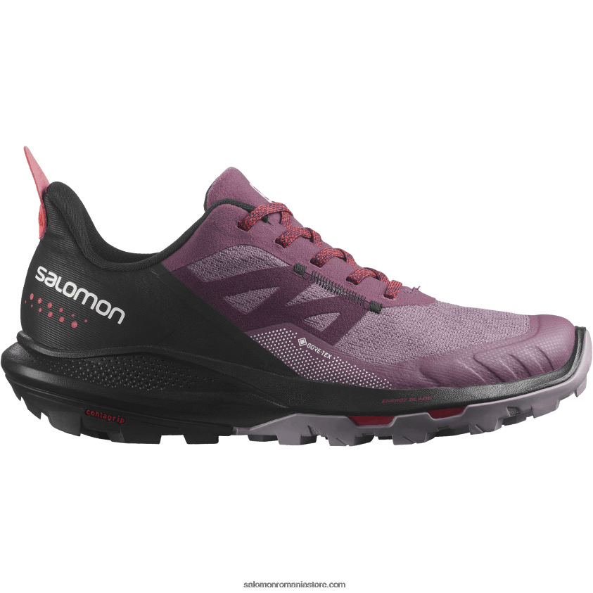 Salomon lemn de lalele/negru/rosu mac pantofi de drumeție damă - outpulse gore-tex 6D8X2J1122