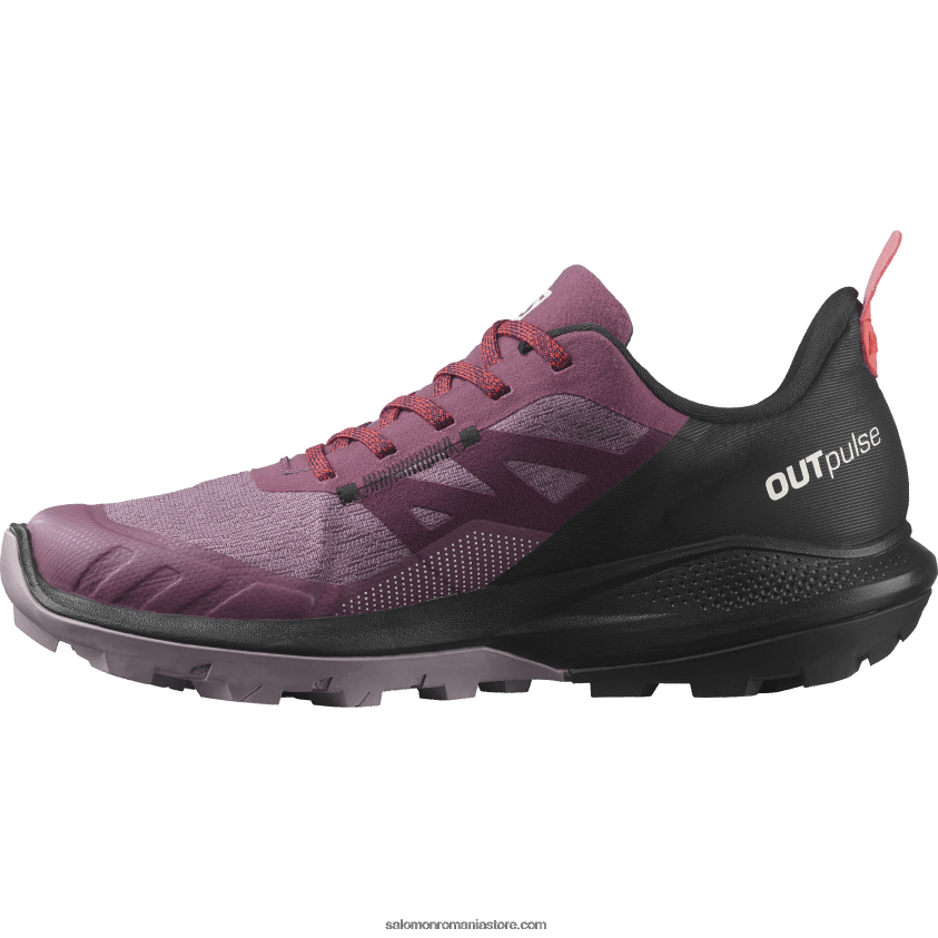 Salomon lemn de lalele/negru/rosu mac pantofi de drumeție damă - outpulse gore-tex 6D8X2J1122