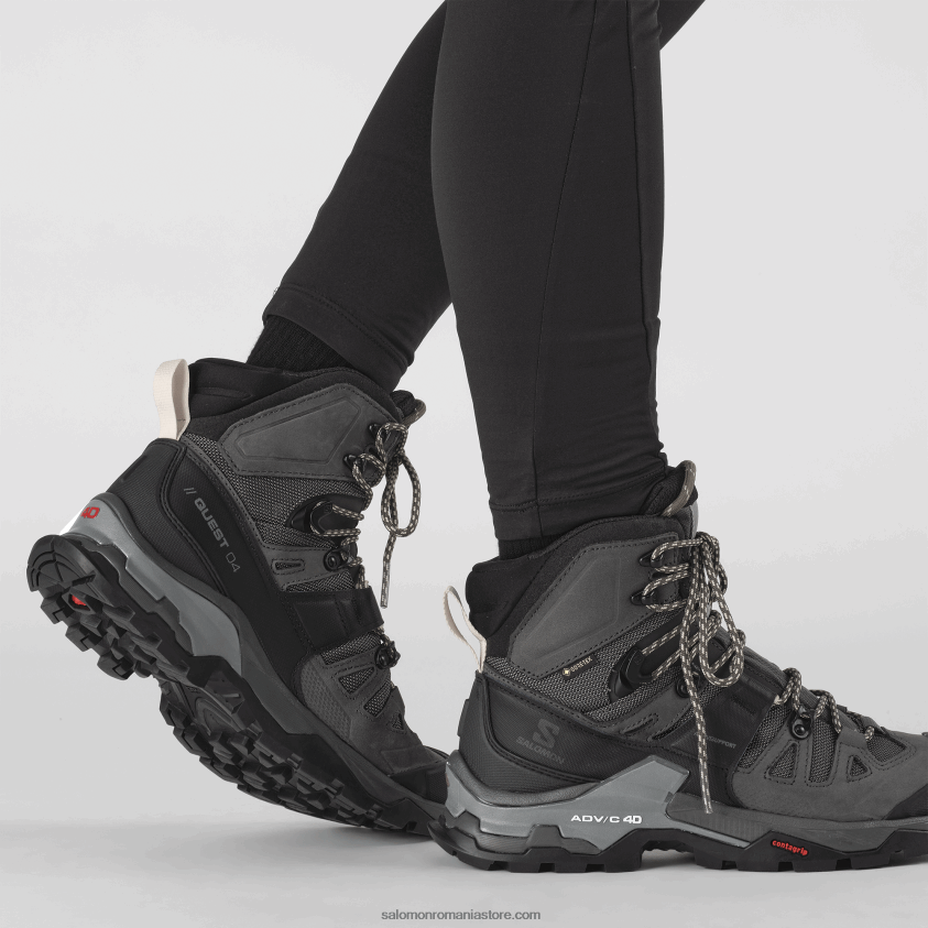 Salomon magnet/negru/sarut de soare ghete de drumeție din piele de damă - quest 4 gore-tex 6D8X2J1128
