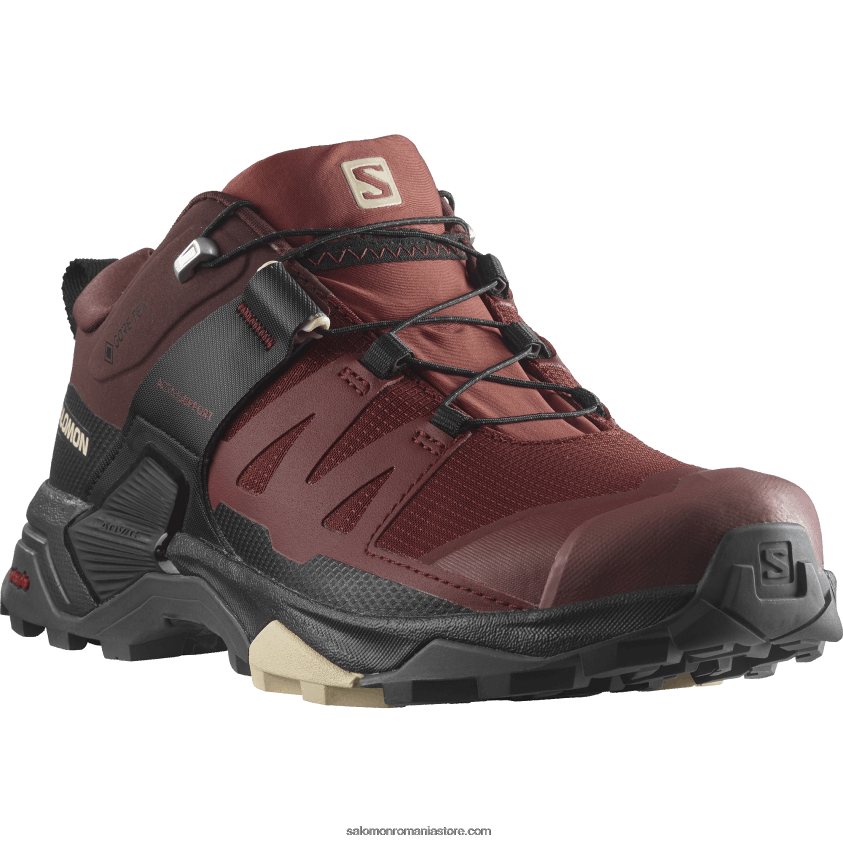 Salomon maro nebun/negru/nisip albit pantofi de drumeție damă - x ultra 4 gore-tex 6D8X2J1140