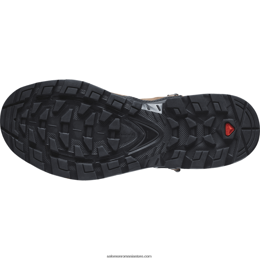 Salomon mousse moca/pewter/albastru marin ghete de drumeție din piele de damă - quest element gore-tex 6D8X2J1135