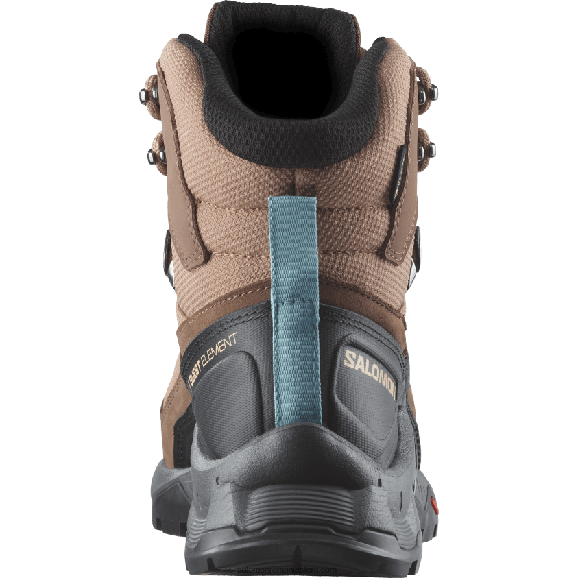 Salomon mousse moca/pewter/albastru marin ghete de drumeție din piele de damă - quest element gore-tex 6D8X2J1135