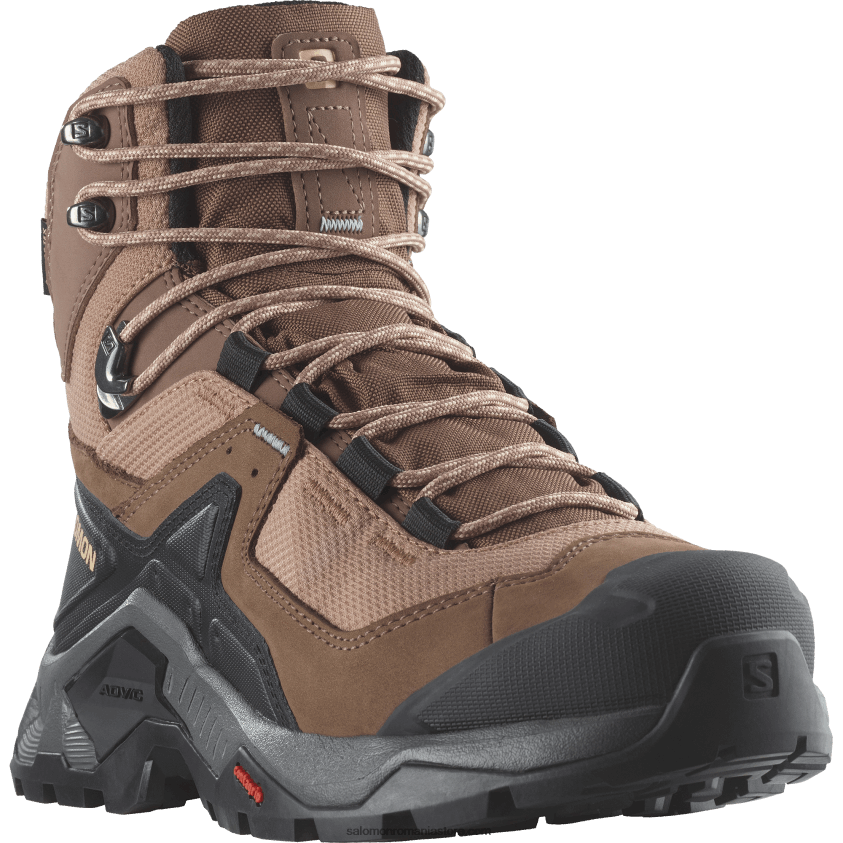 Salomon mousse moca/pewter/albastru marin ghete de drumeție din piele de damă - quest element gore-tex 6D8X2J1135