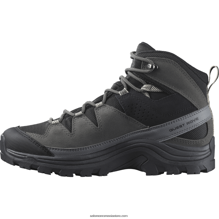 Salomon negru/magnet/nuanta linistita cizme de drumetie dama din piele - quest rove gore-tex 6D8X2J1142