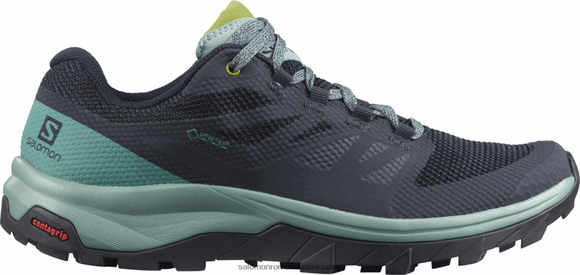 Salomon spalier/sacou bleumarin/guacamole pantofi de drumeție damă - outline gore-tex 6D8X2J1147