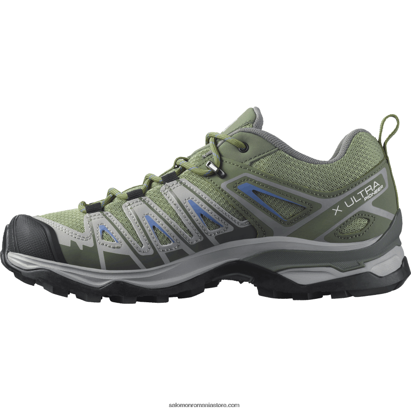 Salomon verde ulei/gri castor/albastru amparo pantofi de drumeție damă - x ultra pioneer aero 6D8X2J1121