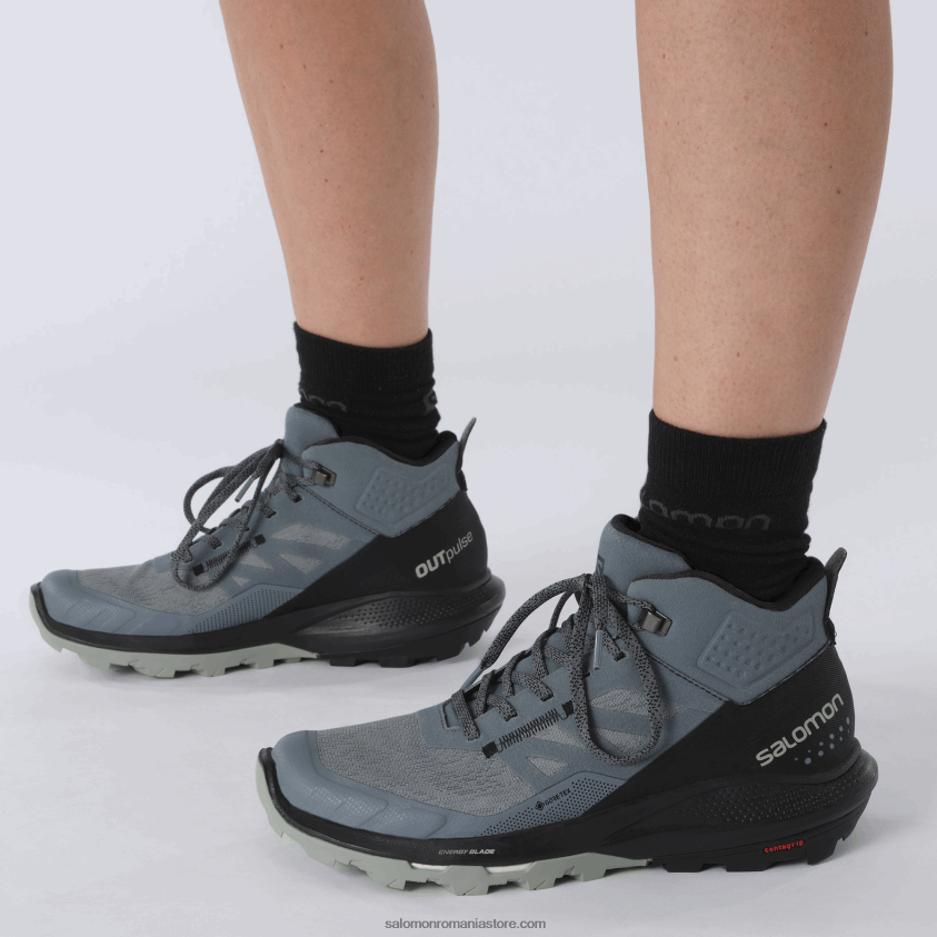Salomon vreme furtunoasă/negru/fier forjat cizme de drumetie dama - outpulse mid gore-tex 6D8X2J1116