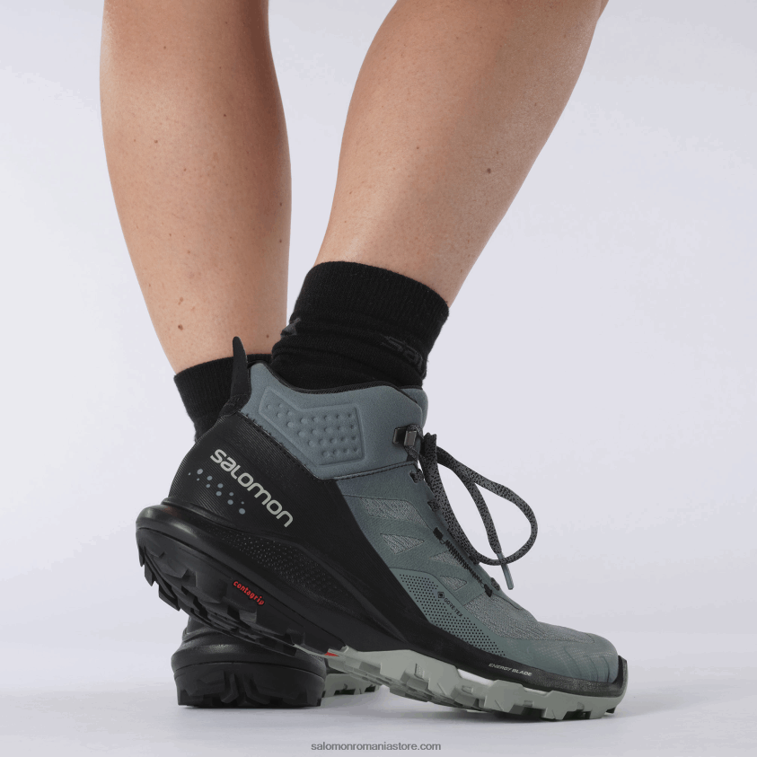 Salomon vreme furtunoasă/negru/fier forjat cizme de drumetie dama - outpulse mid gore-tex 6D8X2J1116