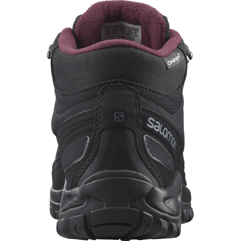 Salomon negru/abanos/degustare de vin cizme de iarna dama - shelter clima waterproof 6D8X2J782
