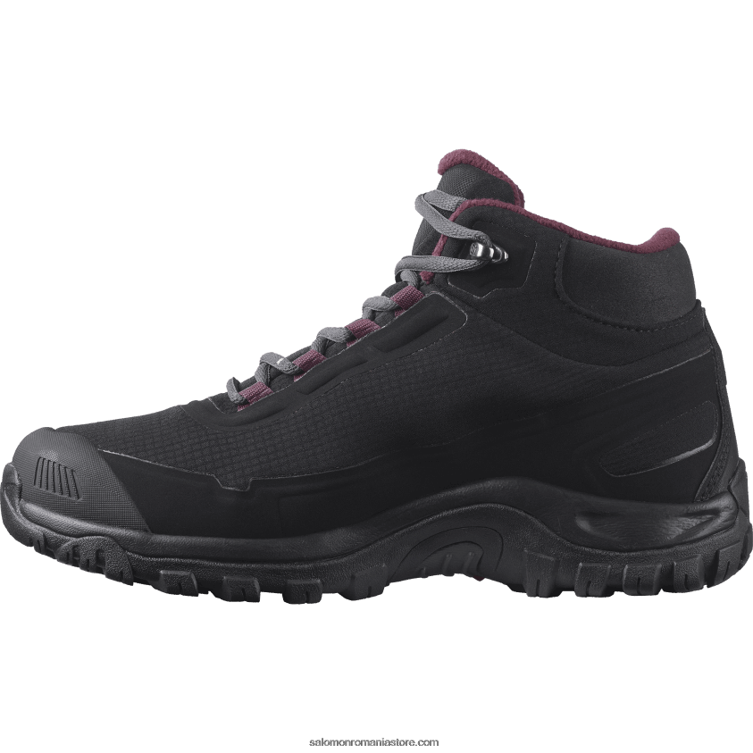 Salomon negru/abanos/degustare de vin cizme de iarna dama - shelter clima waterproof 6D8X2J782