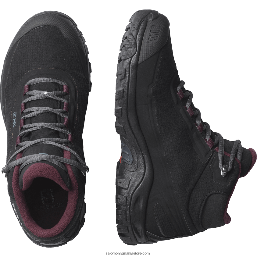 Salomon negru/abanos/degustare de vin cizme de iarna dama - shelter clima waterproof 6D8X2J782