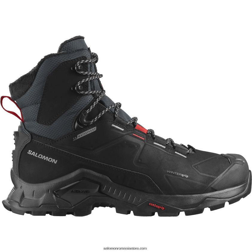 Salomon negru/goji berry/monument cizme de iarna dama - quest winter thinsulate clima waterproof 6D8X2J785