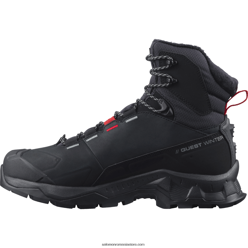 Salomon negru/goji berry/monument cizme de iarna dama - quest winter thinsulate clima waterproof 6D8X2J785