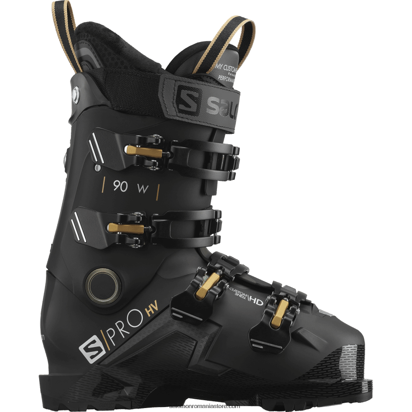 Salomon black/belluga/golden glaw cizme de pe pista dama - s/pro hv 90 6D8X2J1034