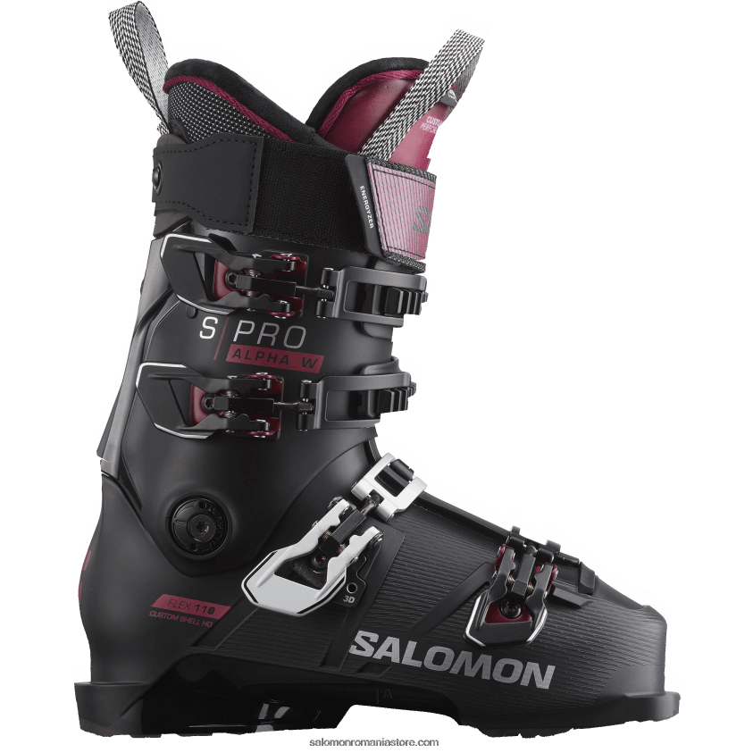 Salomon negru/cordovan/argintiu ghete pe pista dama - s/pro alpha 110 el 6D8X2J1027