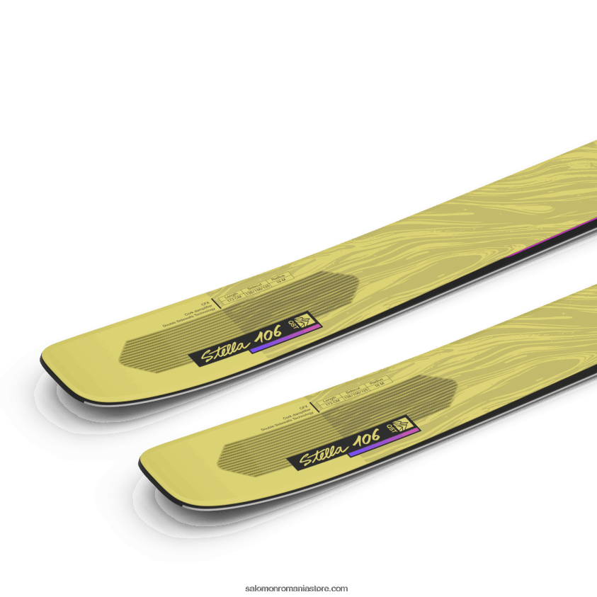 Salomon galben par/roz neon schiuri all-mountain pentru femei - qst stella 106 6D8X2J1012