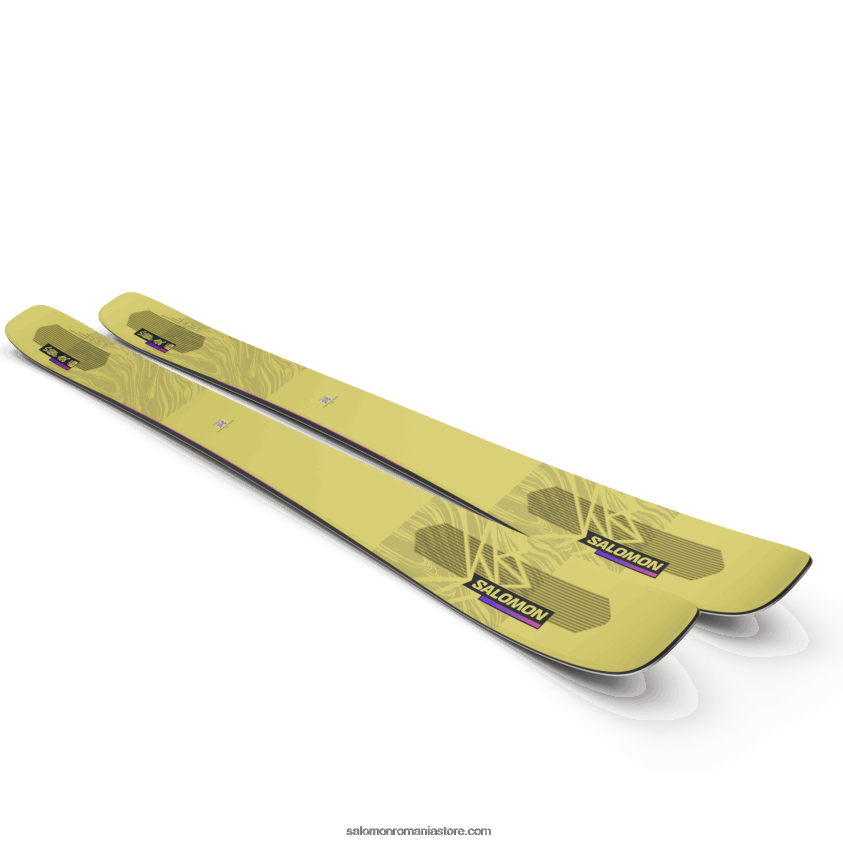 Salomon galben par/roz neon schiuri all-mountain pentru femei - qst stella 106 6D8X2J1012