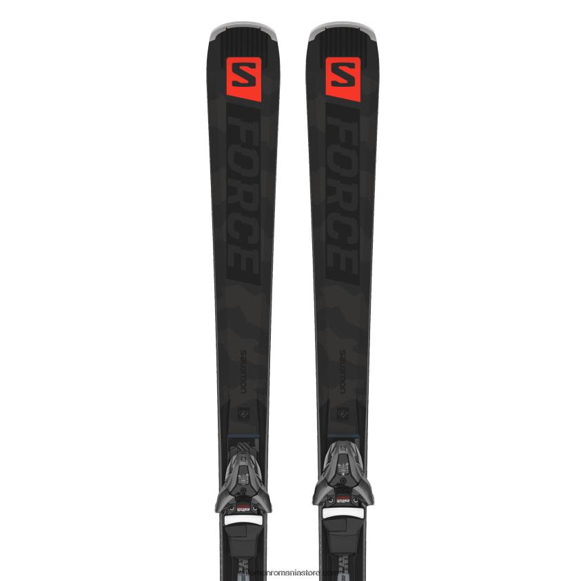 Salomon negru/coral neon/castelrock pachet schi pe pistă femei - s/force ti.80 (și z12) 6D8X2J1023