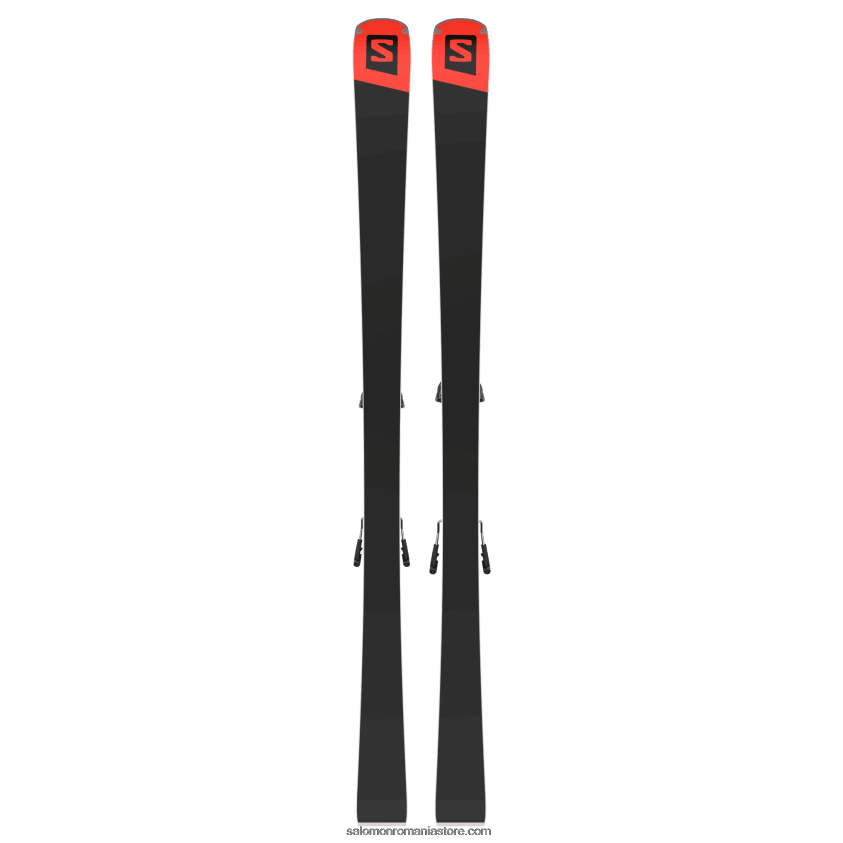 Salomon negru/coral neon/castelrock pachet schi pe pistă femei - s/force ti.80 (și z12) 6D8X2J1023