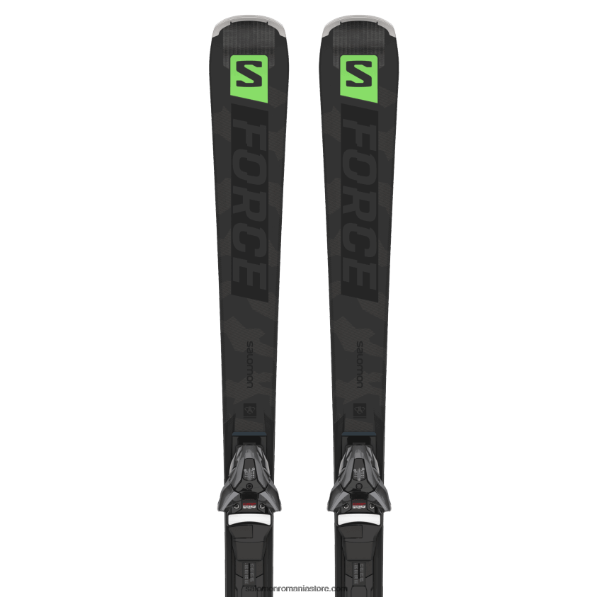 Salomon negru/verde neon pastel 1/castelrock pachet schi pe pistă feminin - s/force ti.76 (și z12) 6D8X2J1024