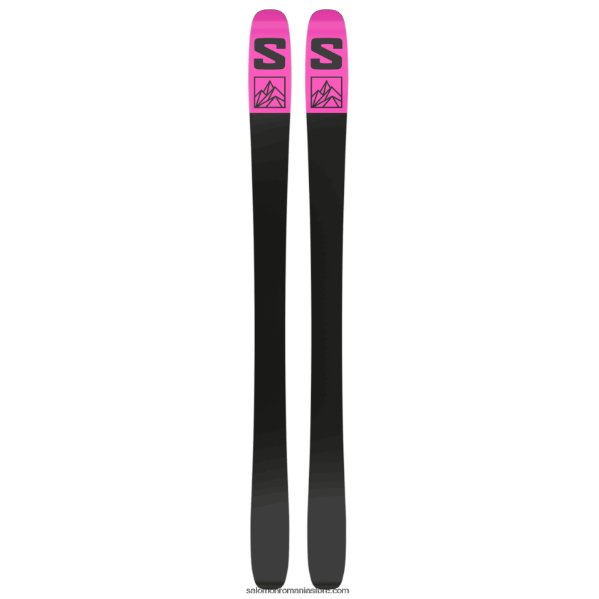 Salomon zori gri/roz neon/negru schiuri all-mountain pentru femei - qst lux 92 6D8X2J1016