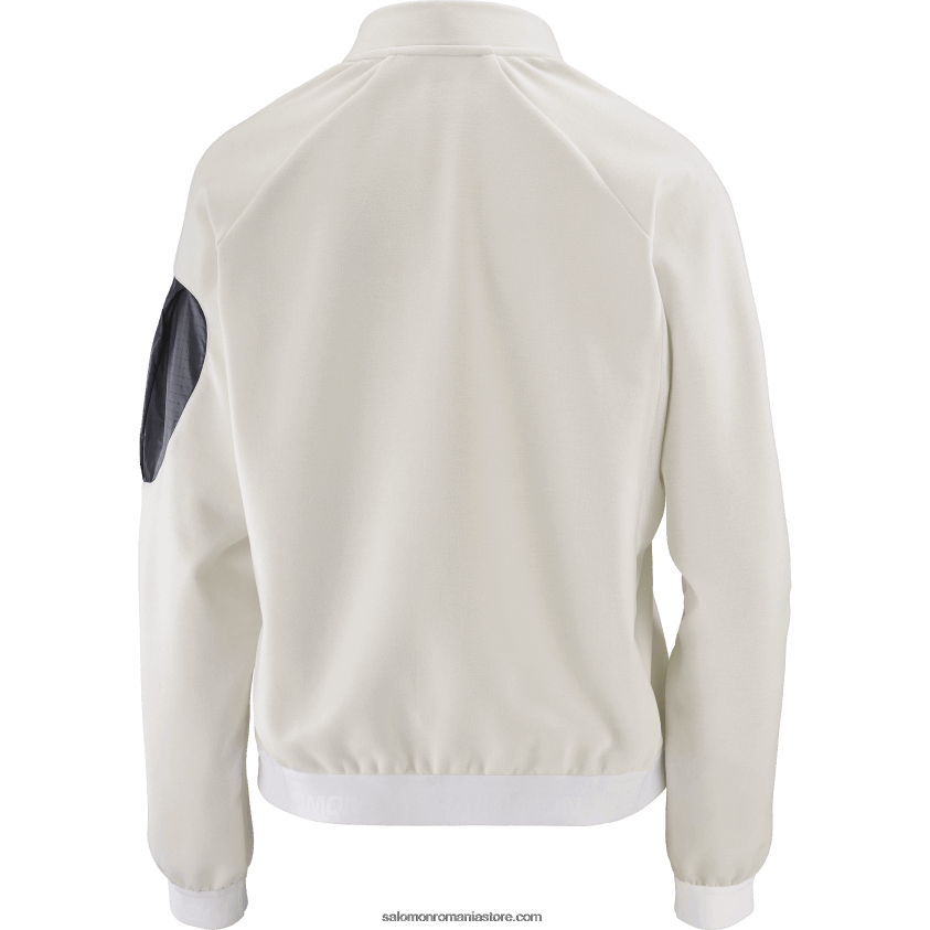 Salomon alb/negru adânc jachetă de damă cu fermoar întreg strat intermediar - equipe 6D8X2J859