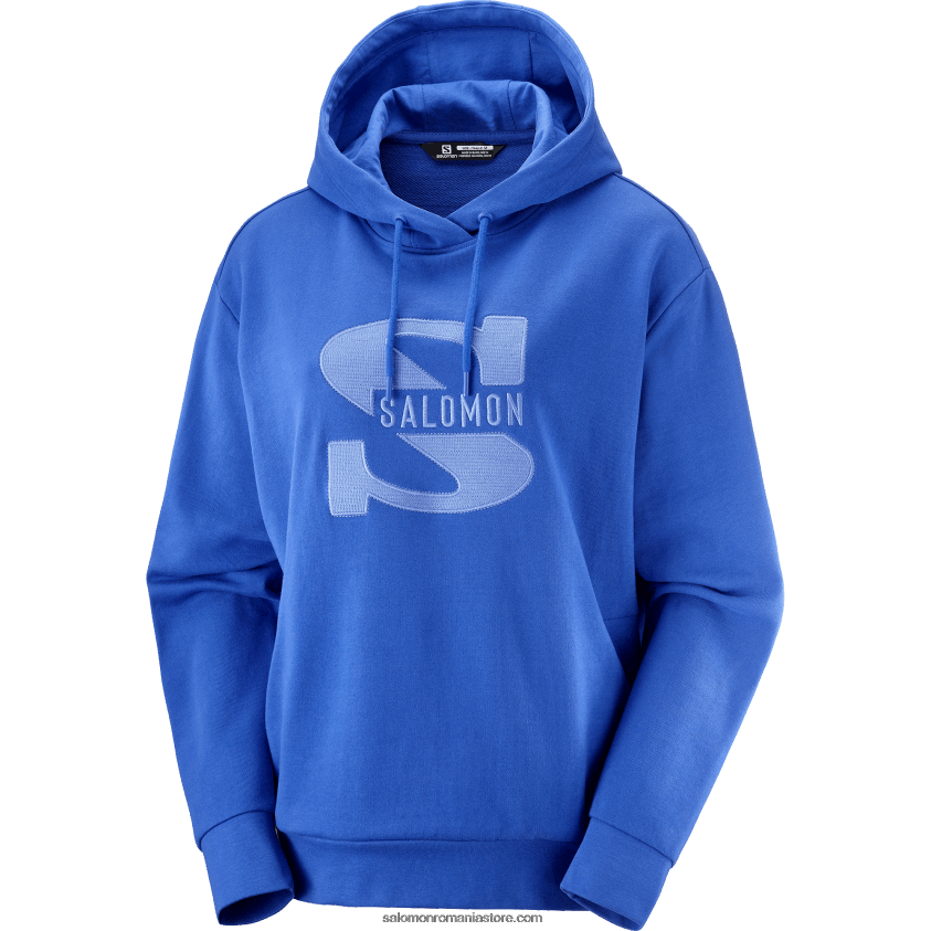 Salomon albastru nautic hanorac cu glugă damă - hanorac cu glugă cu logo outlife w vara 6D8X2J874