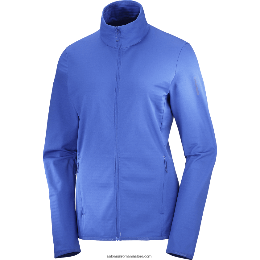 Salomon albastru nautic jachetă de damă cu fermoar complet cu strat intermediar - esențială caldă la lumină 6D8X2J866