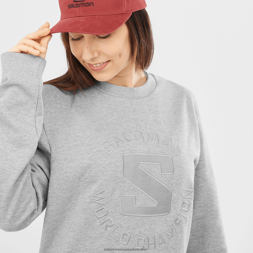 Salomon gri mijlociu/hether pulover de damă cu gât crew - logo outlife summer heather 6D8X2J869
