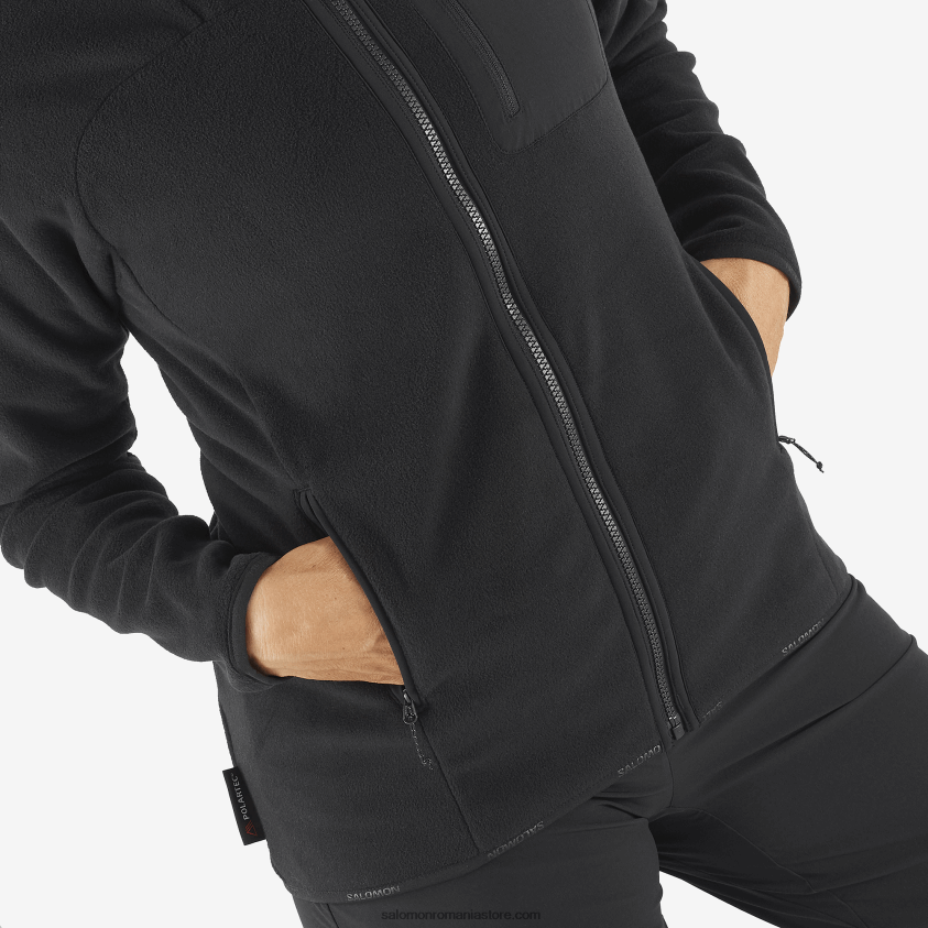 Salomon negru adânc jachetă cu strat intermediar damă - outline polartec 6D8X2J861