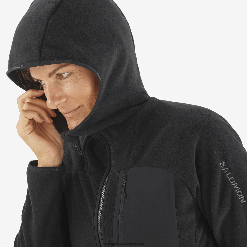 Salomon negru adânc jachetă cu strat intermediar damă - outline polartec 6D8X2J861