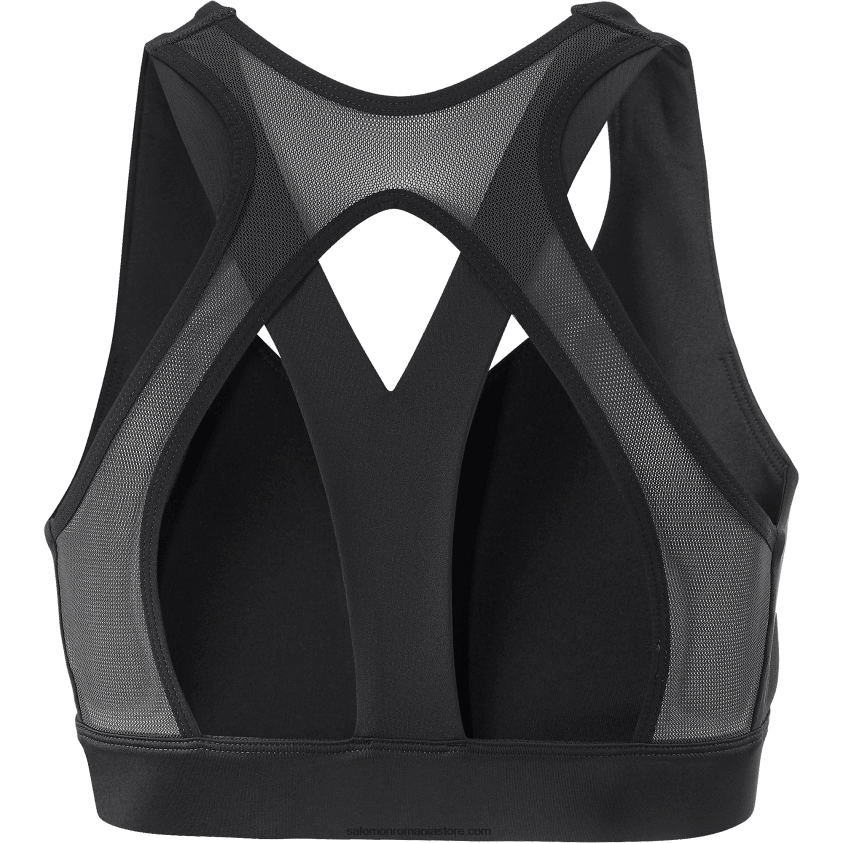 Salomon negru adânc sutien sport dama - cross run 6D8X2J936