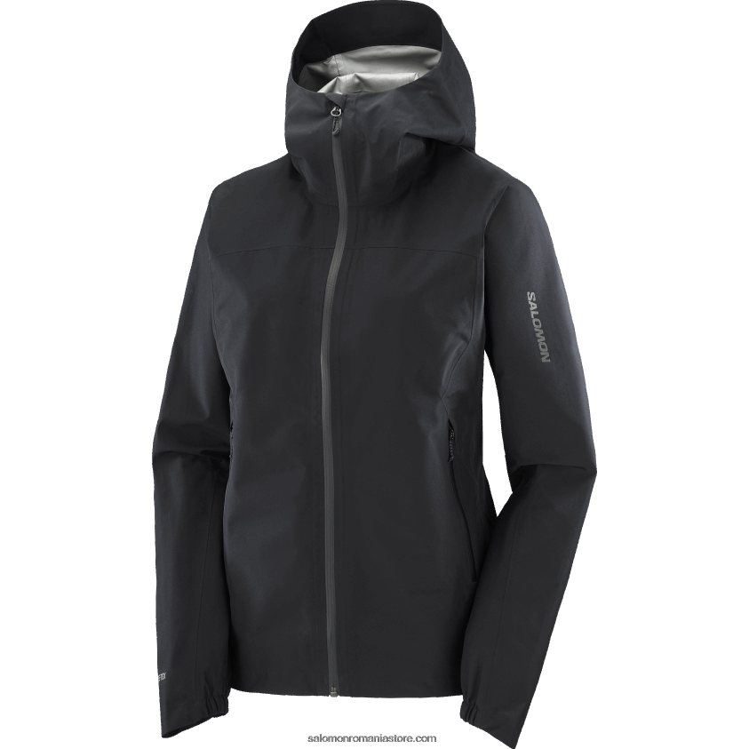 Salomon negru adânc jacheta shell dama - outline gore-tex 2.5l 6D8X2J845