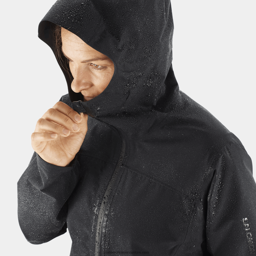 Salomon negru adânc jacheta shell dama - outline gore-tex 2.5l 6D8X2J845