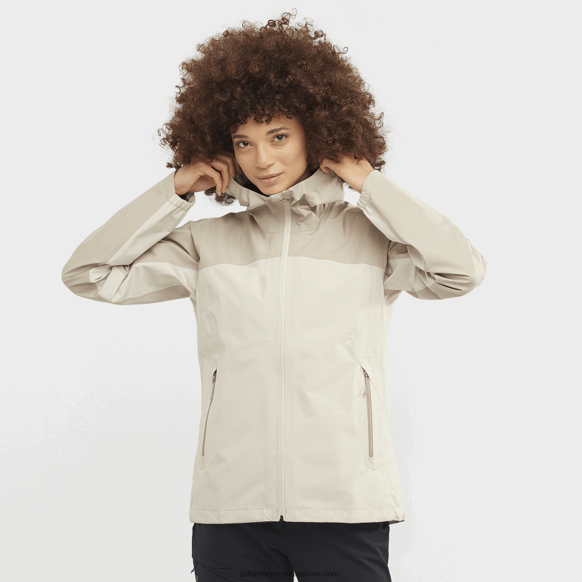 Salomon zi ploioasă/plaza taupe jacheta shell dama - outline gore-tex 2.5l 6D8X2J846