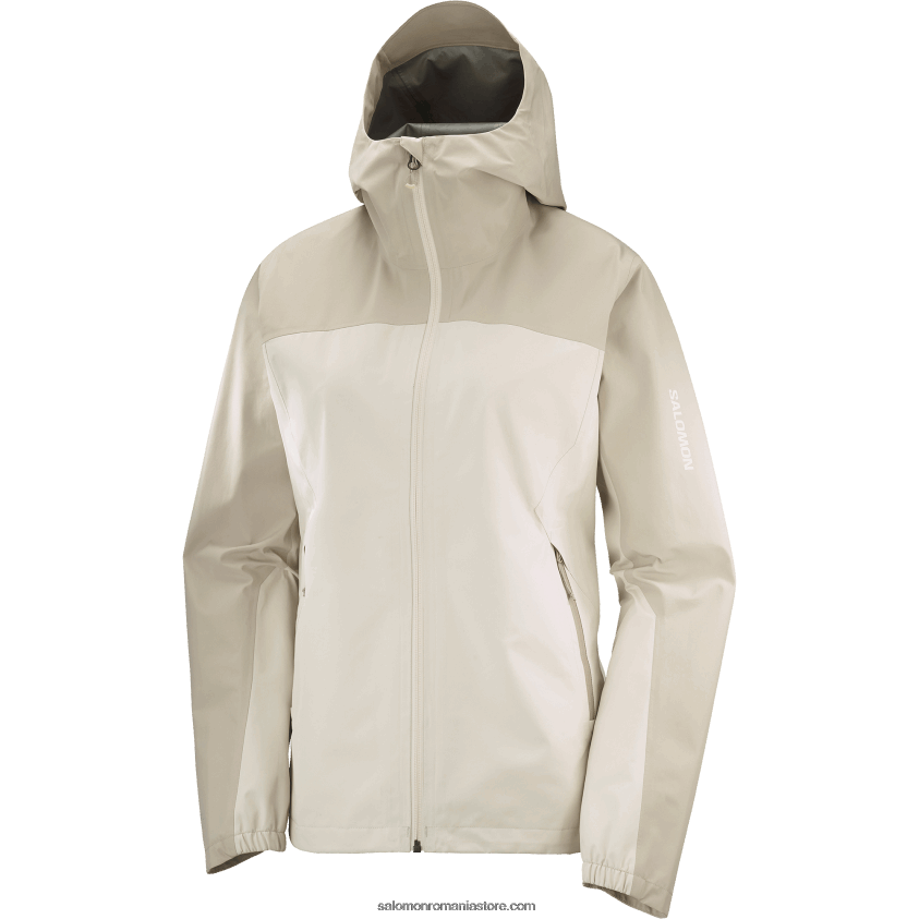 Salomon zi ploioasă/plaza taupe jacheta shell dama - outline gore-tex 2.5l 6D8X2J846
