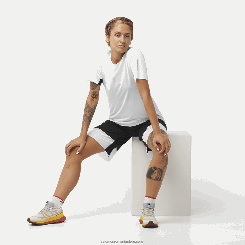 Salomon alb/negru adânc tricou dama cu maneca scurta - shortney 6D8X2J911