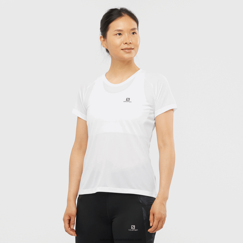 Salomon alb tricou dama cu maneca scurta - cross rebel 6D8X2J931